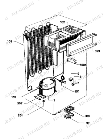 Взрыв-схема холодильника Zanussi Z6302C - Схема узла Cooling system 017